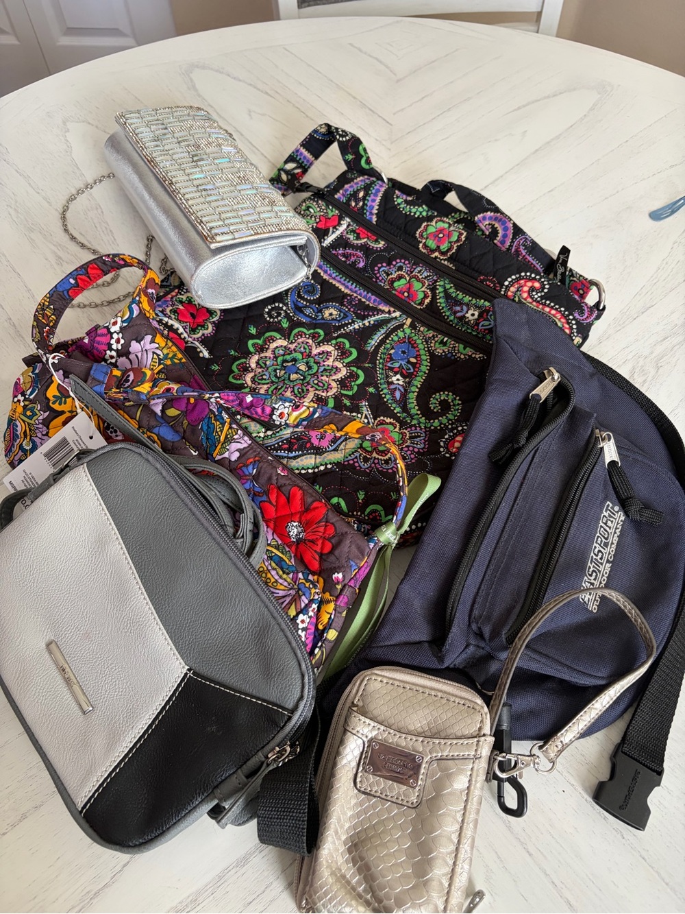 Bundle of purses.